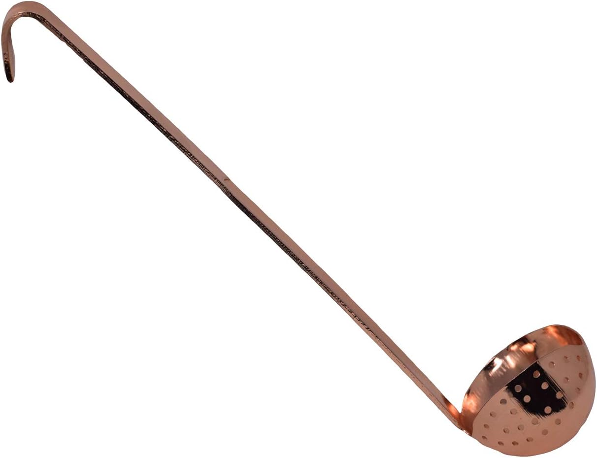 Large Soup Ladle Strainer Kitchen Tool 12.5 Inch Copper Coated