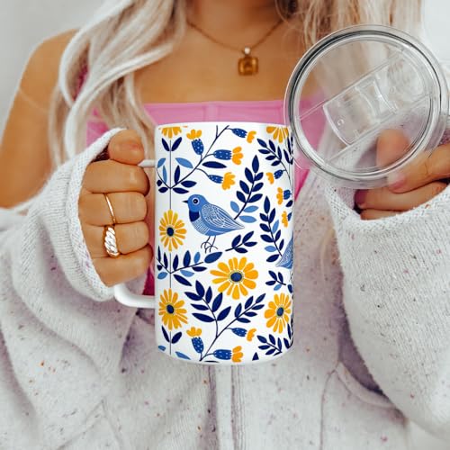 Vaso térmico Loftipop 18oz con tapa, diseño floral miniatura 3