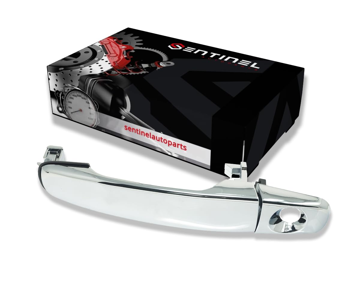 Outside Exterior Handle Front Left Driver Side Chrome Compatible with Chevrolet Pontiac Suzuki GMC Replaces # 15895671, GM1310185