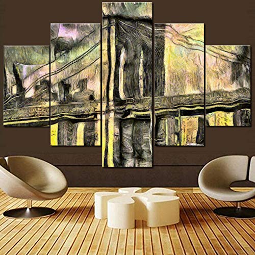 都市「絵画」 Amazon.co.jp: 都市のウォールアート ブルックリン橋の絵画 都会の絵 5