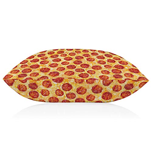 Ekobla Throw Pillow Cover Pepperoni Cheese Pizza Fantasy Delicious Food Seamless Texture Design Circle Decor Lumbar Pillow Case Cushion For Sofa Couch Bed Standard Queen Size 20X30 Inch #TOP5