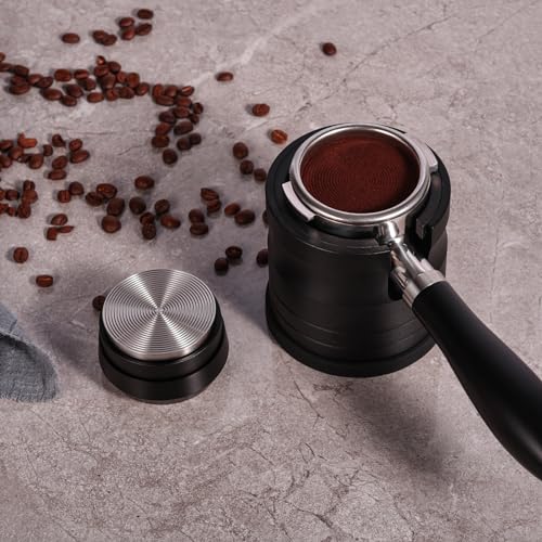 Image of MATOW Spring Loaded Palm Tamper Fits 58mm Portafilter | 30lbs Calibrated Pressure, Ripple Stainless Steel Base, Ergonomic Palm Handle
