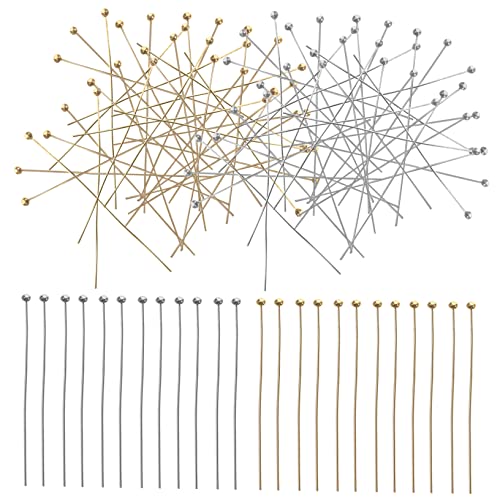 Beatifufu DIY Charm Bracelet Making Kit 400pcs Ball Pins Jewelry Headpin Beading Jewelry Pin Reusable Headpin