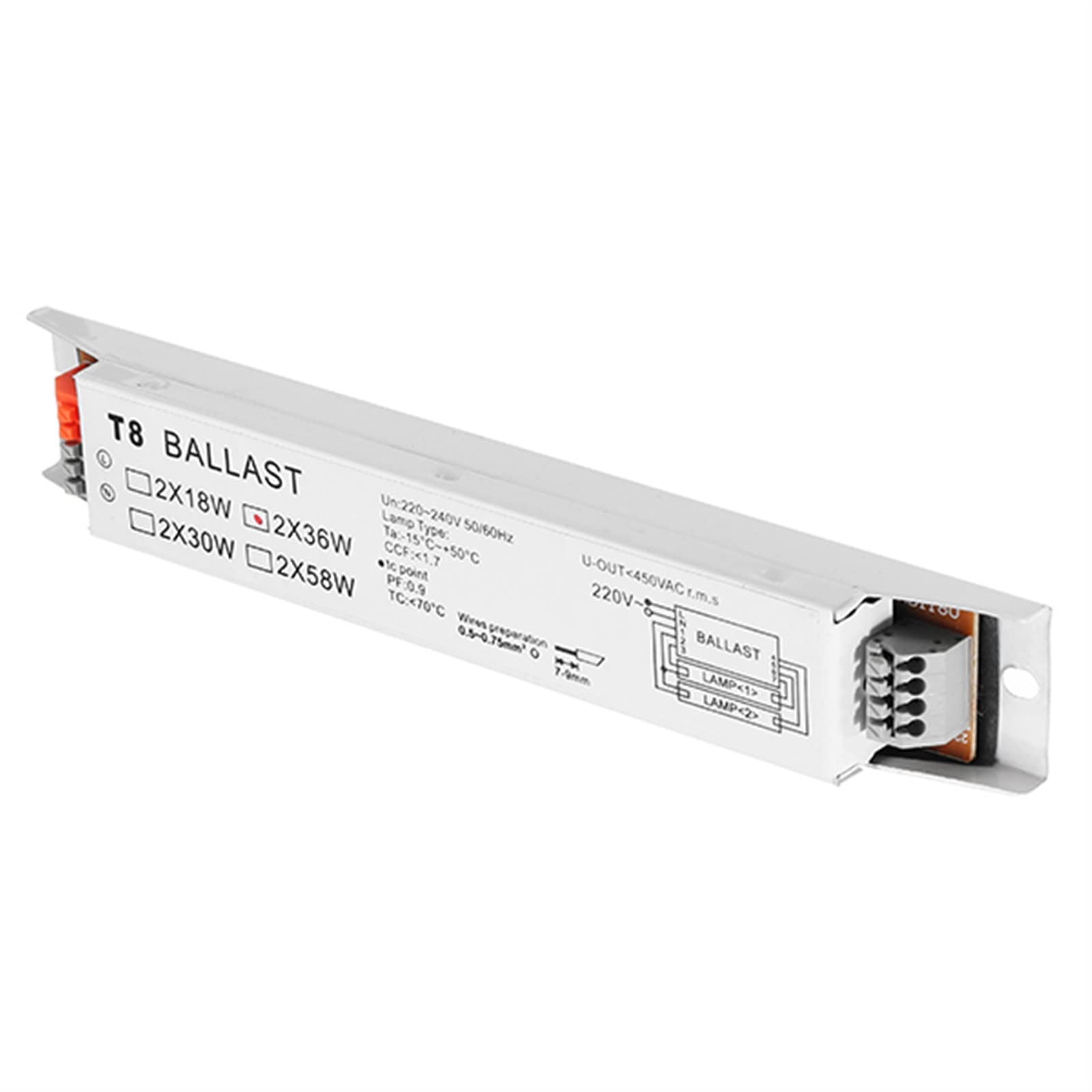 Ballast Électronique PHILSP 2x36W T8 220-240V - Haute Efficacité - Pour Lampes Fluorescentes