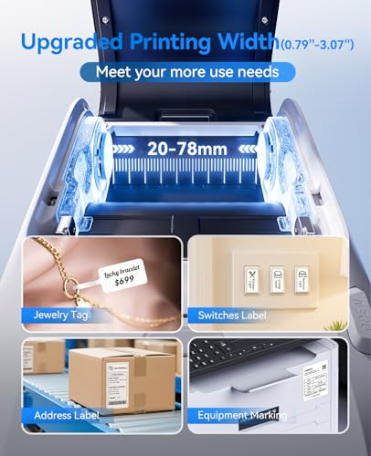 Image of NIIMBOT M3 Label Maker Machine with Tape, 3'' Bluetooth Thermal Transfer Sticker Printer for Small Business Clothing, Address, Cable Storage, Compatible with Phones & PC(Not for 4x6 Shipping Label)