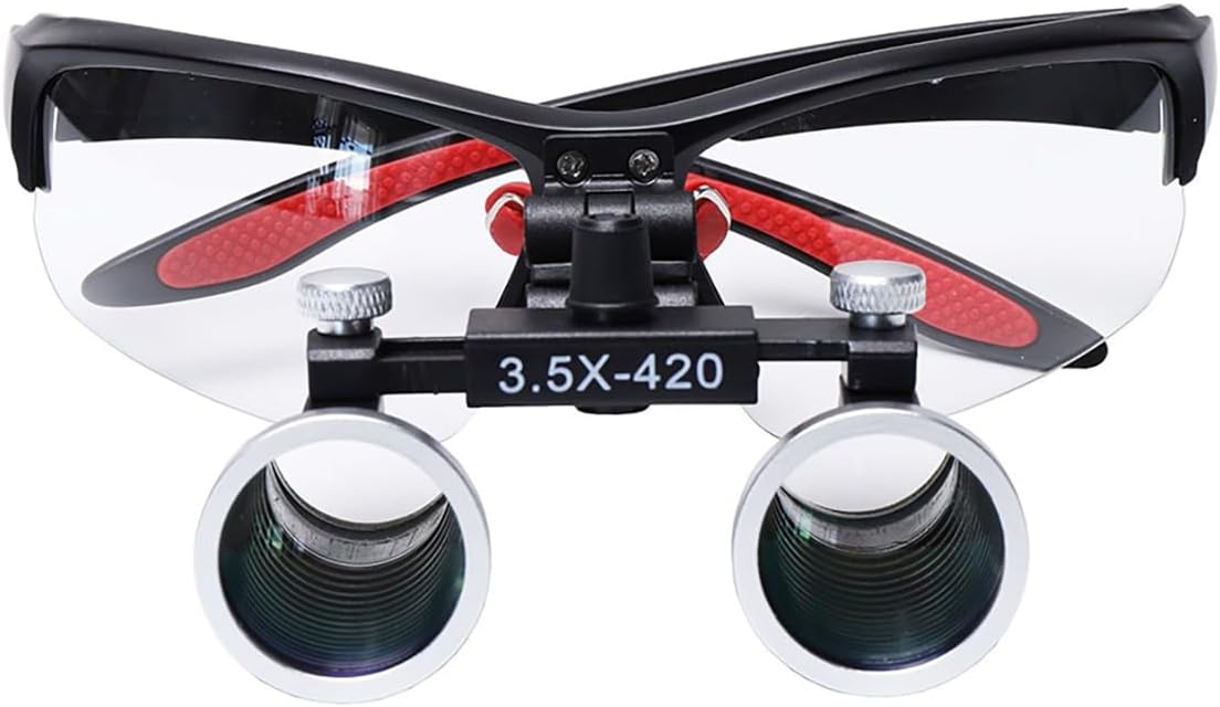 Dental Loupes Binocular Surgical Magnifier 2.5X 3.5X Ultra-Lightweight Optical Loupe 320-420mm Magnifying Glass for Dentist (3.5X-420)