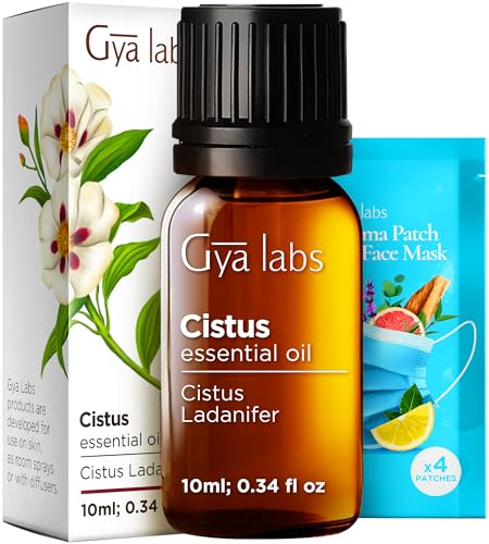 Image of 100% Pure Cistus Essential Oil - 0.34 Fl Oz - Cistus Oil for Hair, Skin, Diffuser, Aromatherapy & DIY Candle Making Scent