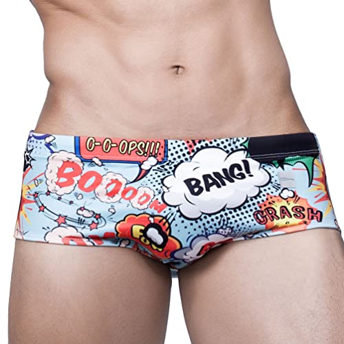 IFIKK sous-vêtements de Sport pour Hommes, caleçons Masculins, Shorts de Bain en Bloc, Slips de Maillots de Bain pour Hommes, Slips Taille Basse (Sty N.1,XX-Large) Cover