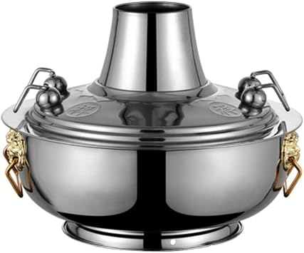 Chinese Hot Pot,Copper Hot Pot, Shabu Shabu Shabu All Copper Old Hot Pot Casserole Outdoor Hot Pot Shabu Shabu Shabu Lamb Scorpion Pot Suitable For Family Dinner And Outdoor PicnicSilver,32cm