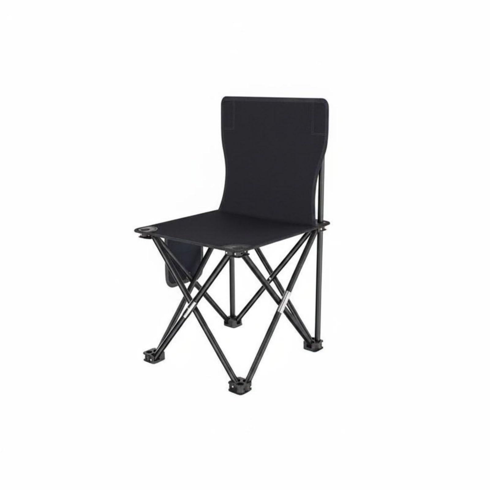 Sedile Pieghevole Sedia Pieghevole Sgabello Pieghevole Sedia Portatile Sedia da Campeggio in Oxford con Telaio in Ferro, Grande 39x39x65 Cm, Nero