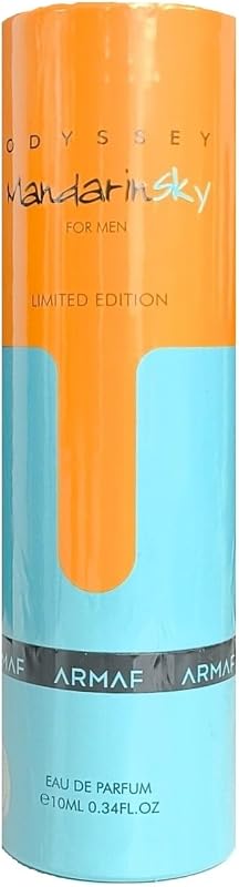 Armaf Odyssey Mandarin Sky – Citrus, Gourmand, Woody – Eau de Parfum Spray Long-Lasting Fragrance for Men, 0.34 Ounce / 10 ml