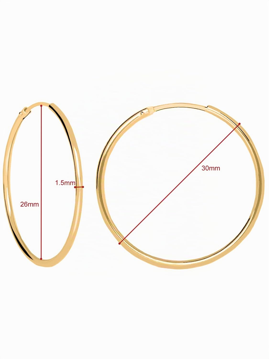 My Gold Damen Ohrringe 333/585 Gelbgold Creolen Ø 30mm Paloma Blanca