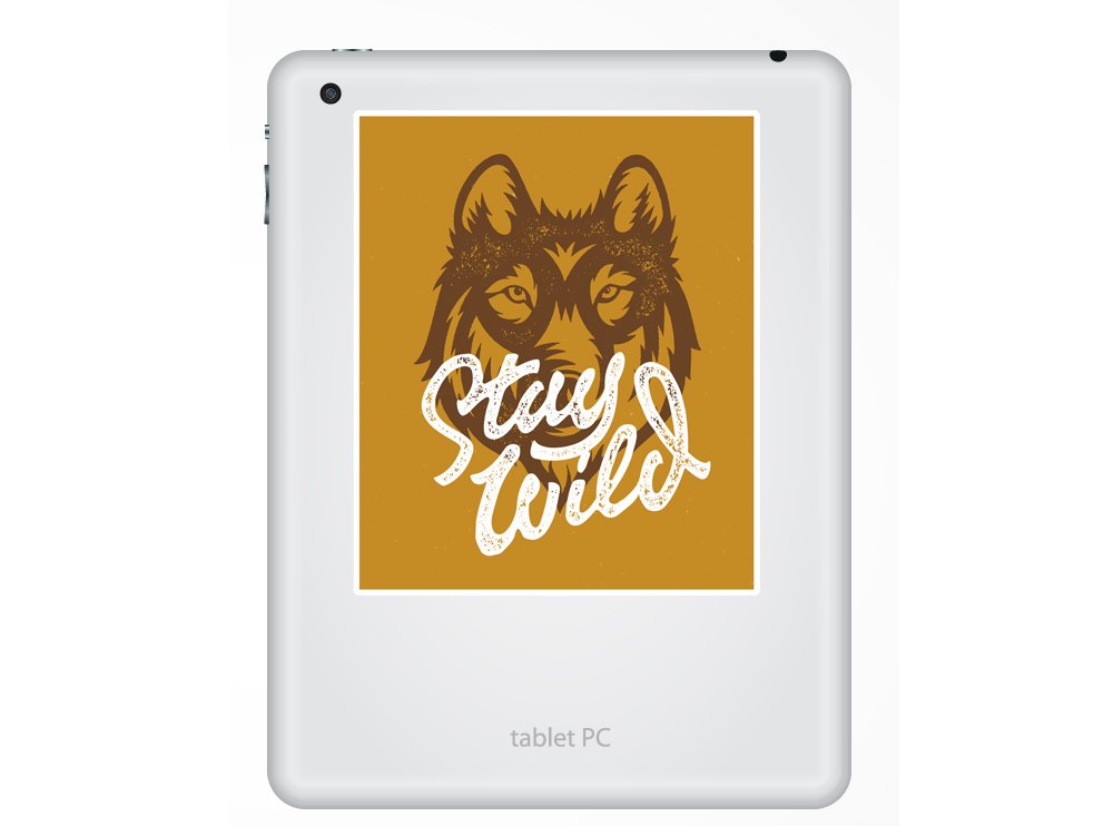 2 x 30cm/300mm soggiorno selvaggio adesivo vinilico bagagli di viaggio Husky Wolf #7417