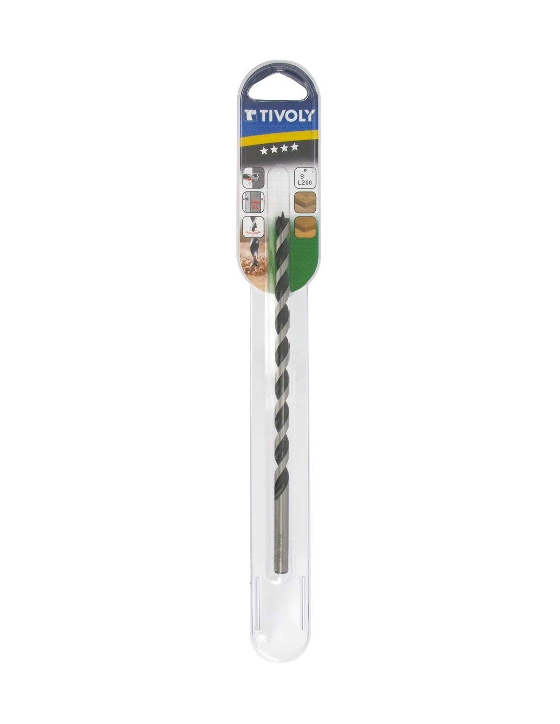 Tivoly Spur Wood Drill Bit, Clear, 10800521200, Non Concerné, 12 x 250