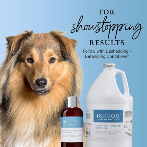 iGroom Deshedding & Detangling Hundeshampoo, luxuriöse Tierpflege, löst Verfilzungen und unerwünschte Unterwolle, verleiht Glanz und Volumen, hergestellt in USA, 473ml
