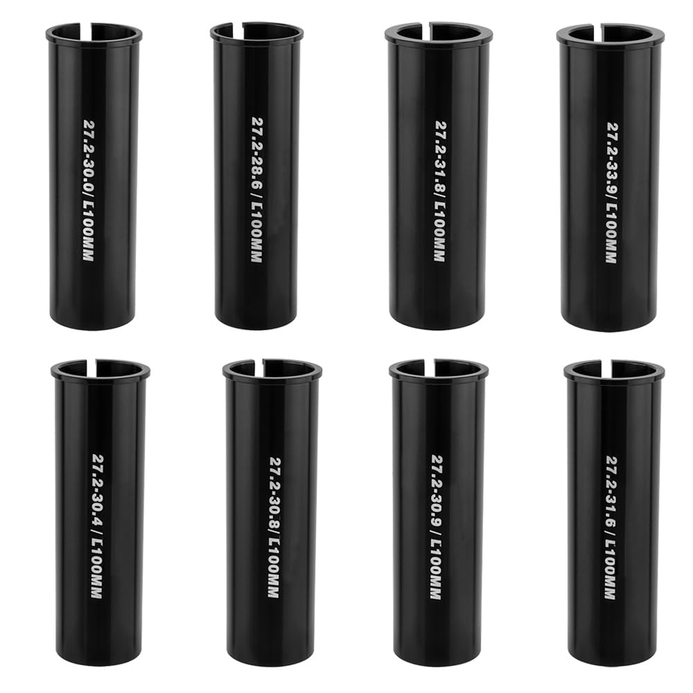 Albedel 100mm Length Bike Seat Post Adapter Shim Seat Post Adapter Bicycle Seat Tube Conversion Sleeve 22.2~33.9mm to 25.4~36mm Aluminum Alloy for