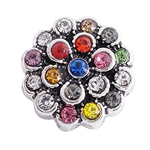Interchangeable Mini 12mm Snap Jewelry Multi-Color Rhinestone My Prime Gifts