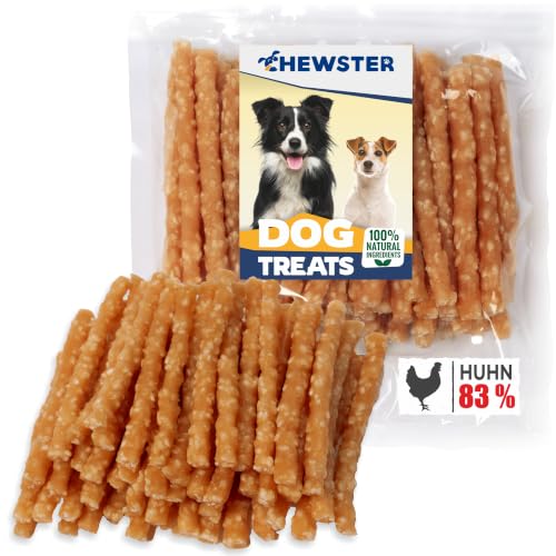 CHEWSTER Kabanos de Pollo y arroz – Golosinas para Perros – 500 g