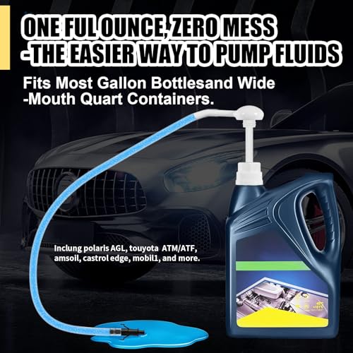 Image of Fluid Pump for Gallon Bottles, 4 Size Cap Adapters (38 /40 /43 /50mm) + Extension Tubes, Wide-Mouth Quart Compatible, Antifreeze with This 30cc Hand Pump(Not for Standard Quart)