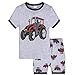 Ensembles de Pyjama pour Garçon 2 Pièces, Fansub Été Bébé Coton Voitures Excavatrice Imprimé Manches Courte Tops et Short Enfant Vetements de Nuit Vêtements de Loisirs (3-4 Ans,Rouge Buggy)