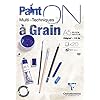 Clairefontaine 975048C Paint’ON Multi-Techniek met Graan Pad, 250 g, A5, 20 vellen, extra wit