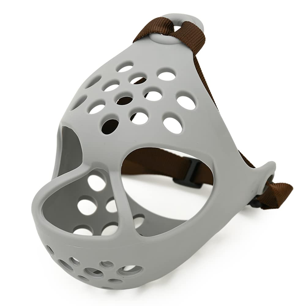 Bozal para Perro Bozales De Canasta Transpirables Perros Grandes Dejar De Morder Ladrar Masticar para Suministros para Perros Bulldog,Gris,M