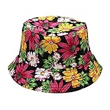 Buckethut Faltbar Fischerhut Anglerhut Freizeithut Unisexer zweiseitiger Hut Frauen Mütze Männer Blumen Sun Outing Eimer Fisherman Baseballmütze Bucket Hüte Faltbare Strand Sonnenhüte Fisherman