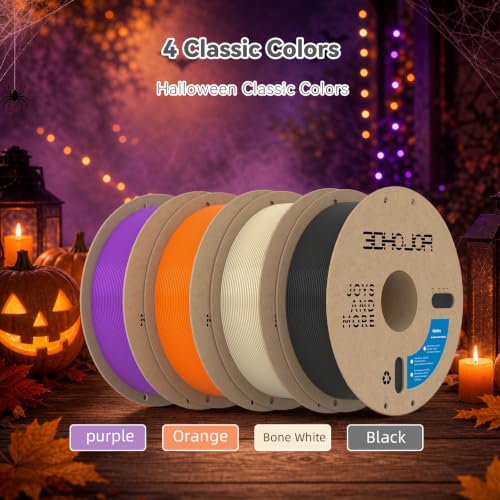 Image of 3DHoJor PLA+ 3D Printing Filament 4KG,Orange+Black+Bone White+Purple