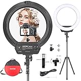 Ring Light 16 Inch 38W LED Ringlight Kit with Tripod Stand with Phone Holder Adjustable Color Temperature Circle Lighting for iPhone Camera for for Vlog, Makeup, YouTube, Video Shooting, Selfie