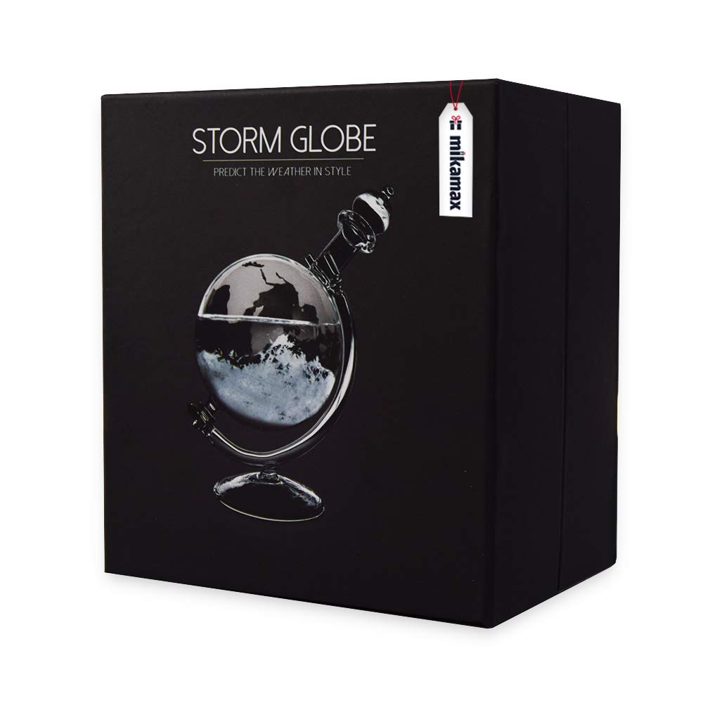 Mikamax Storm Globe Large – Globo Di Tempesta In Vetro 19x15x10 Cm – Barometro Decorativo Per Previsioni Del Tempo, Usato Fin Dal 1750