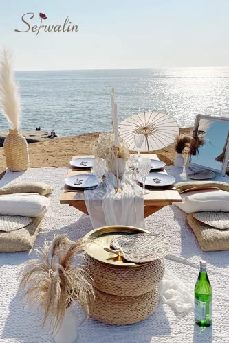 Serwalin Cheesecloth Table Runner 13Ft X 35" Gauze Table Runner For Wedding Reception Bridal Shower Baby Shower, Farmhouse White Table Runners 157” X 35”Rustic Boho Party Table Decor #TOP3