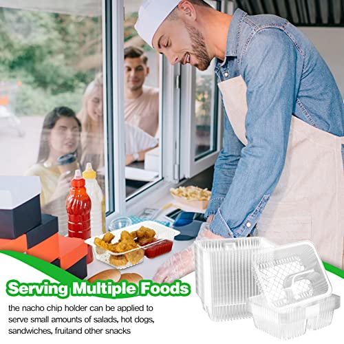 image for Baderke 200 Pcs Nacho Trays 6x5 Inch Disposable Plastic Nacho Cheese T