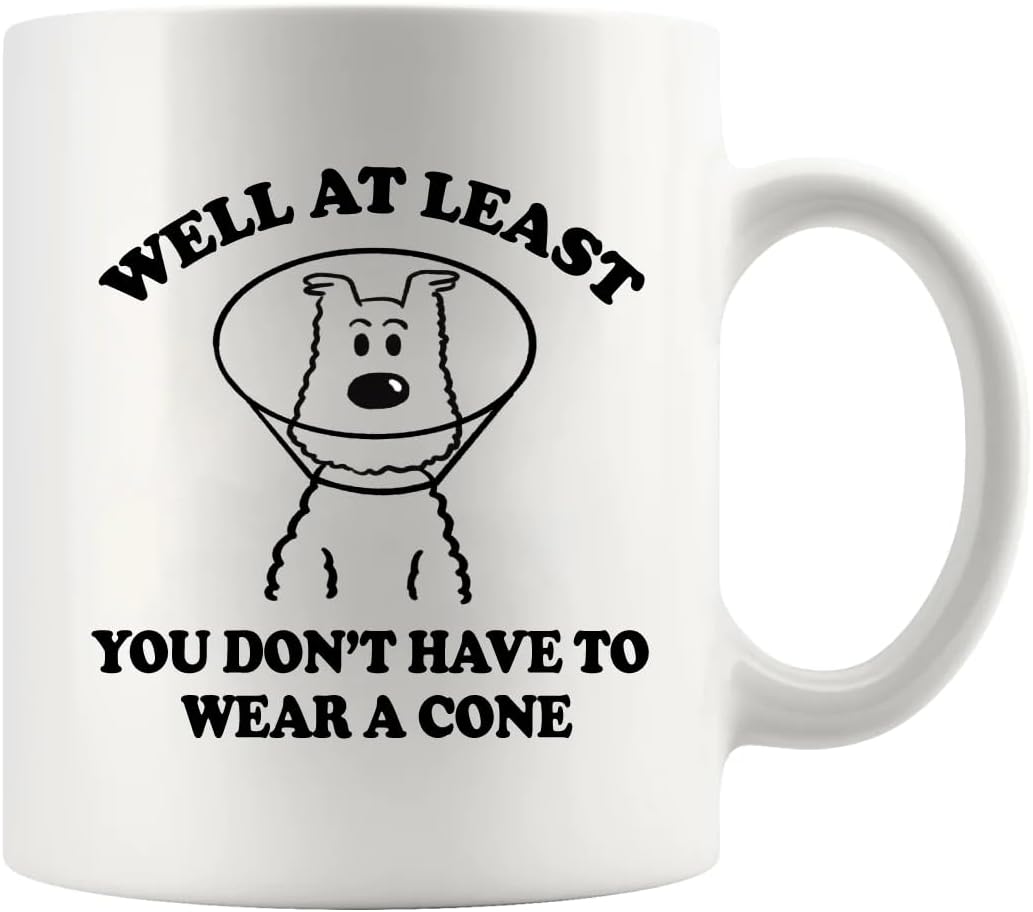 Well At Least You Don’t Have To Wear A Cone Get Well Soon Gifts For Women After Surgery Men Recovery Gifts From Friends Feel Better Get Well Ceramic Mug (White)