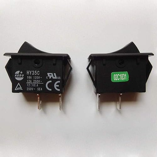 Miniatura 4 de 2 unids KEDU HY35C 2Pins Interruptor de botón AC 125250V 161210A ON Off Interruptor basculante de arco Interruptores de tecla pulsadora para