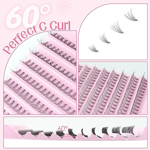 Parriparri Individual Lashes 200 Pcs Cluster Lashes Natural 10D DIY Lash Extension Wispy Soft Individual False Eyelashes Extension At Home (10D-0.07C-8-16MM Mix) - Image 3
