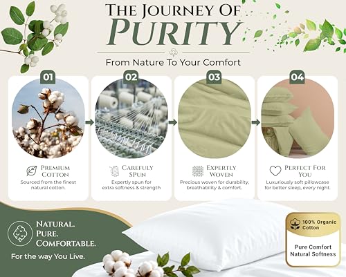 Image of Royale Linens 100% Cotton Pillow Cases King Size Set of 2 - Percale Pillowcase - Sage Green Pillow Cases Soft Cooling & Breathable Hotel Cotton Pillowcases, Fits King Pillows (20 inchx40 inch, Sage Green)