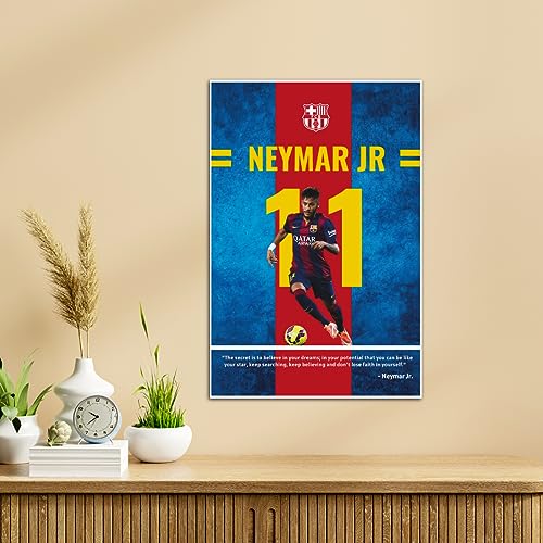 Image of TenorArts Neymar Jr Poster Barcelona Quotes Wall Posters Adhesives on back with Thick 300 GSM Matt Finish Papers (18inches x 12inches)