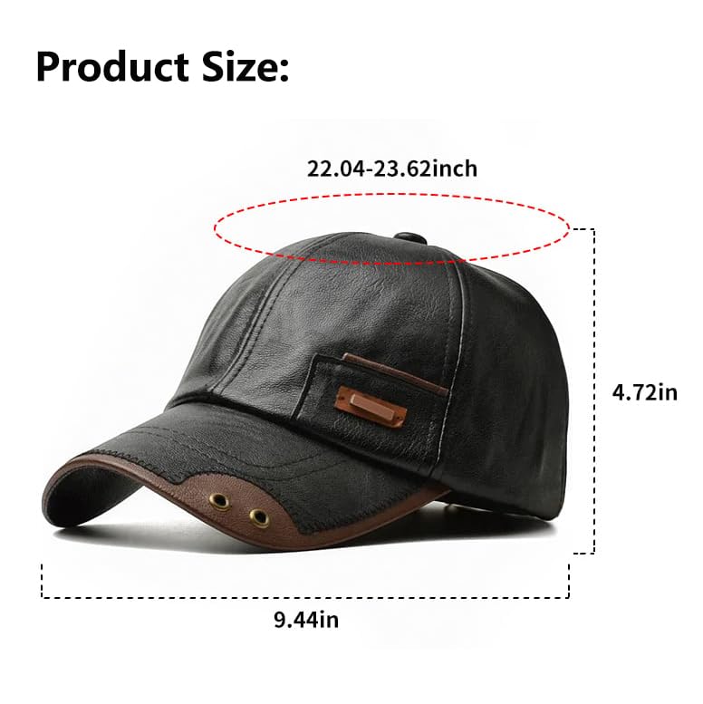 Gorra de cuero para hombre con forro de piel miniatura 6