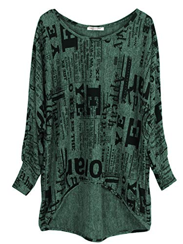 Emma & Giovanni -Top Manga Larga - Mujer (XL/XXL, Verde) Cover
