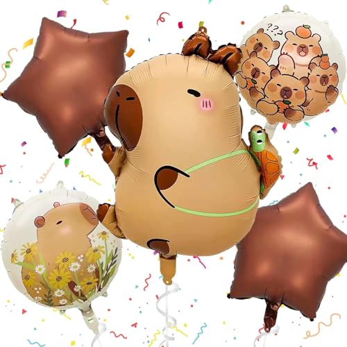 Capybara - Balões de festa com fita, balão de decoração de aniversário de Capybara, belos balões de capibara, tema de anime, balões de papel de alumínio para festas infantis, festas de