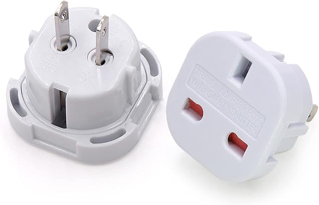 MOUYOU 5 PCS UK to US Plug Travel Adaptor, 3 pin to 2 Pin Flat Travel Adapter, from UK to USA, Canada, Jamaica, Barbados, Mexico, Thailand, China, Japan and more
