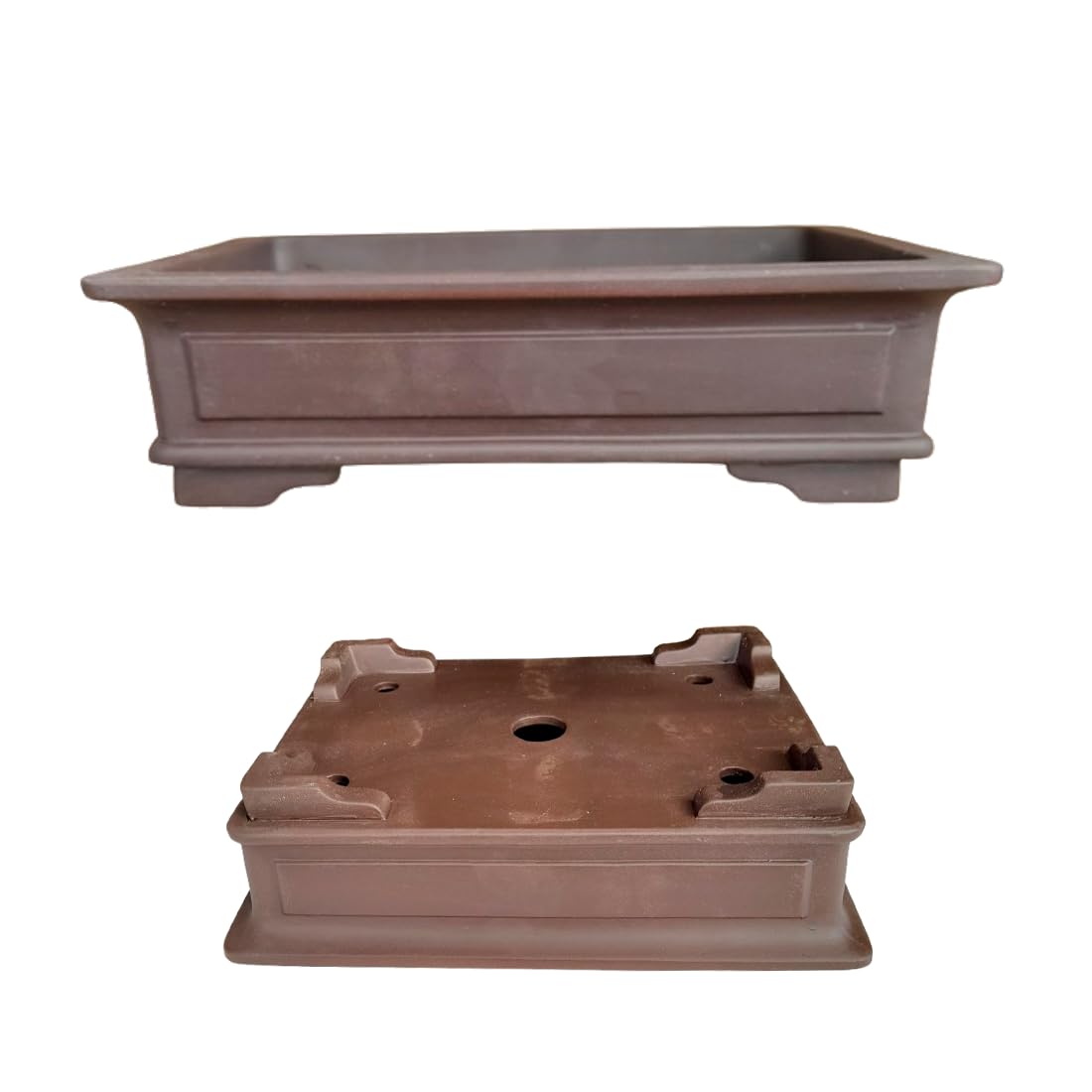Maceta Bonsai Ceramica Rectangular 40x30x10 cm | Macetero Grande Hecho en Japón | Maceta para Bonsai con Agujero de Drenaje | Tiesto de Cerámica | Árbol no Incluido (Grande)