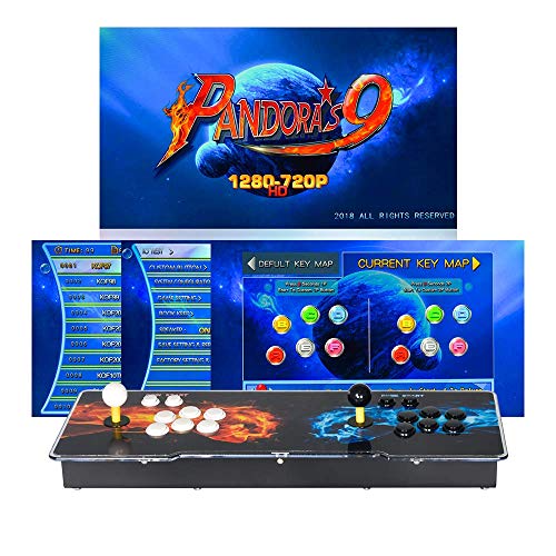 Pandora's Box 9 Multiplayer Joystick and Buttons Arcade Console, TAPDRA Cabinet Games Machines for Home, 1500 Retro Classic Video Games, Newest System with Advanced CPU, Compatible with HDMI (Grey)