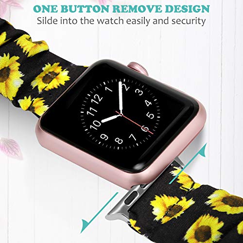 Image of Greatfine Scrunchie Band Compatible with Apple Watch Bands 38mm 40mm 41mm 42mm 44mm 45mm 46mm 49mm Women, Elastic Scrunchie Watch Strap for iWatch Watch Series 11 10 9 8 7 6 5 4 3 2 1 SE 3 2 Ultra 3 2