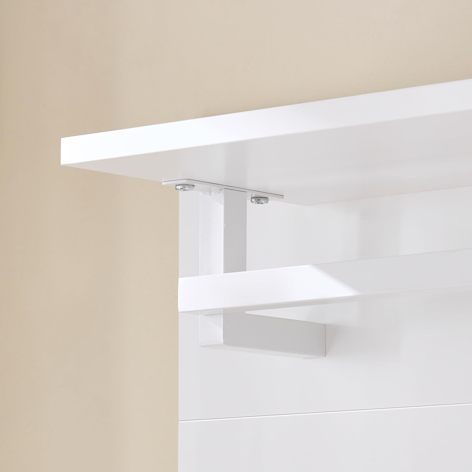 SoBuy Porte manteau mural bois avec patère murale et étagère rangement – Meuble entrée mural multifonction pour salle de bain, cuisine, chambre – Blanc 100x20x70cm, Charge 21kg, FHK36-W