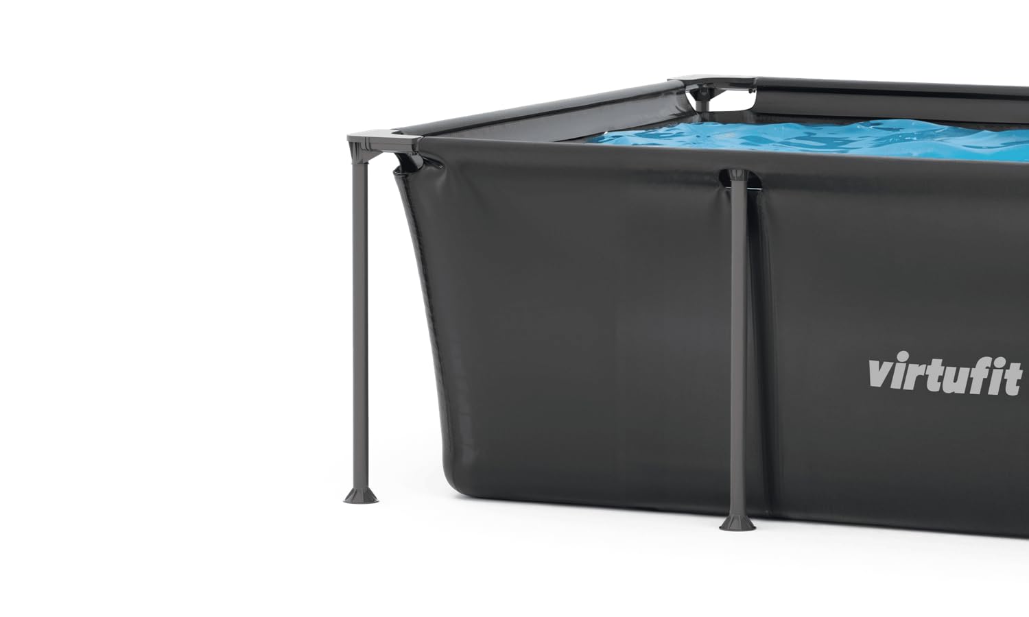 VirtuFit, Piscina rectangular, 260 x 180 cm, bomba de filtro y cartucho, rápida instalación, incluye Kit de reparación Liner