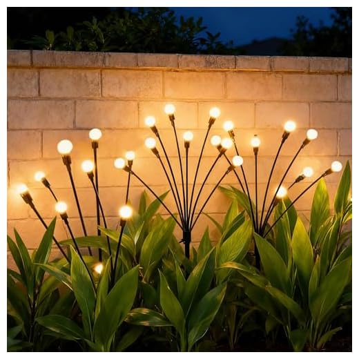 Solar Lights Outdoor - New Upgraded Solar Swaying Light, Firefly Light for Patio Decor, Waterproof, Garden Decor, Outdoor Lights(2-Pack, 16 LEDs)