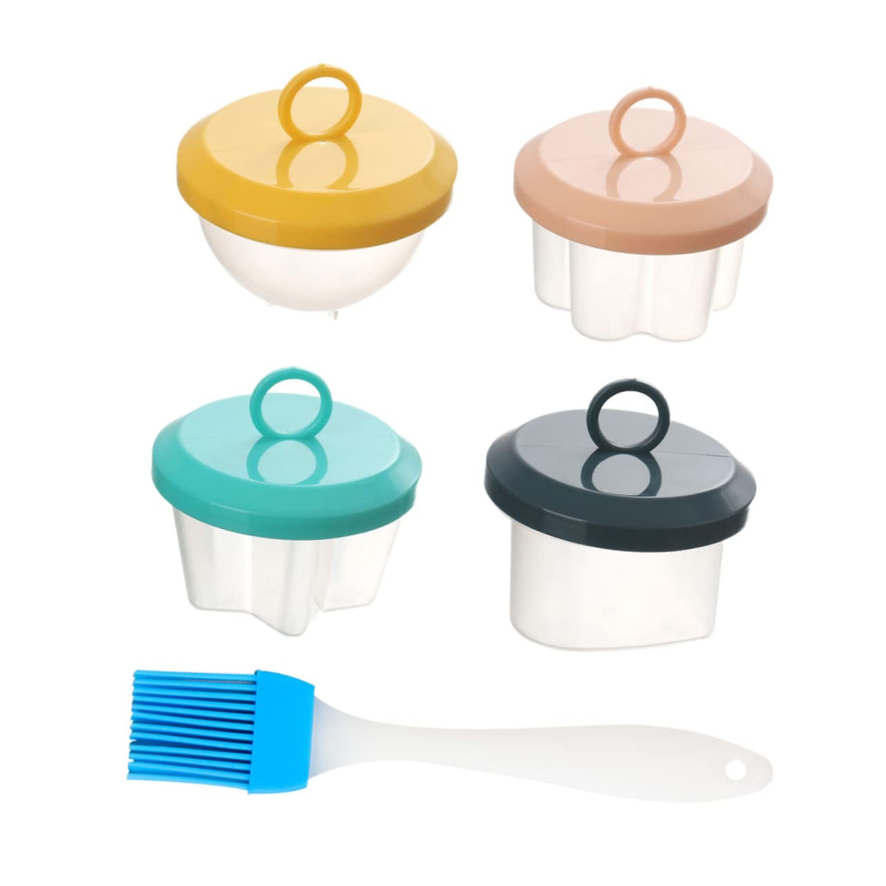 CONGARTENO Egg Poacher Microwave Oven Egg Cooker with Multifunctional Brush Odorless Easy to Clean for Quick Breakfast Cooking Random Color