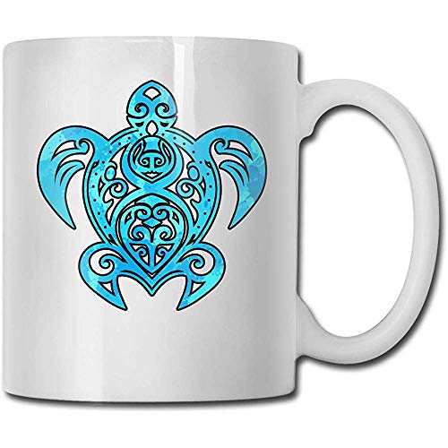 Taza de cerámica de la tortuga de mar hawaiana Taza tazas de café personalizadas Taza de viaje de cerámica Taza de té 330ml (Blanco)