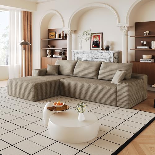 Image of 107 inch Cloud Sectional Sofa Boneless Couches with Chase
